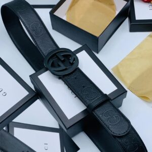 GUC77787 Luxury Black Belt With Black Buckle